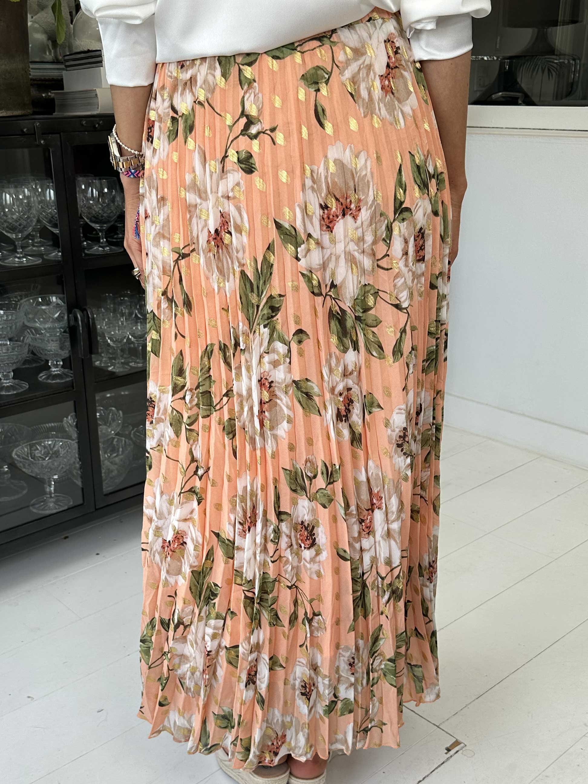 Josefine - Sød plisseret nederdel med blomsterprint